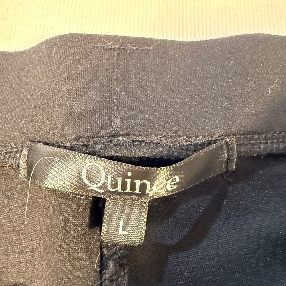 Quince‎ Womens Ultra-Stretch Ponte Straight Leg Pants Black Size L Business Work - Picture 7 of 11